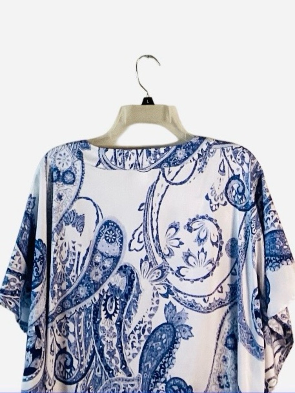 Chico’s Paisley Silky Lightweight Front Tie Blouse Large - Picture 8 of 11